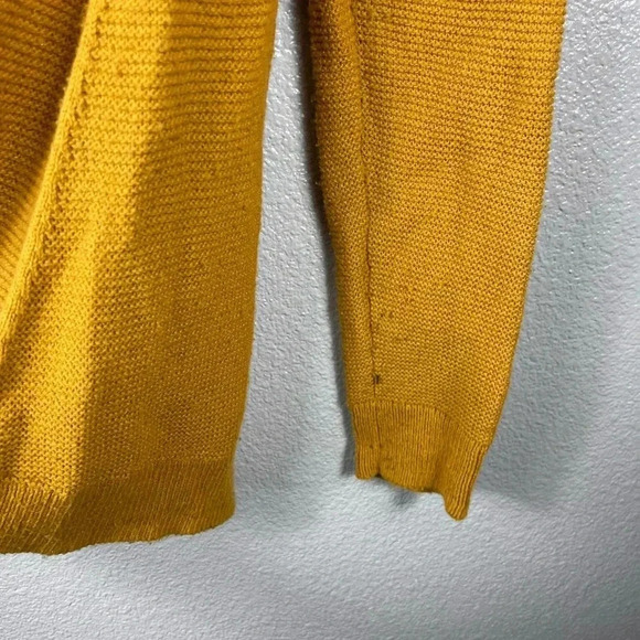 Madewell Riverside Textured Knit Sweater Oversized Sz L Yellow F3447 Lightweight - Picture 5 of 9